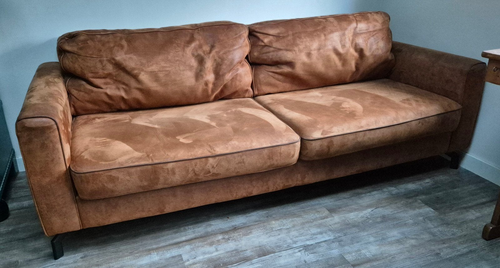 3 zits bank 220cm bruin, Huis en Inrichting, Ophalen, Gebruikt, Driepersoons, 75 tot 100 cm