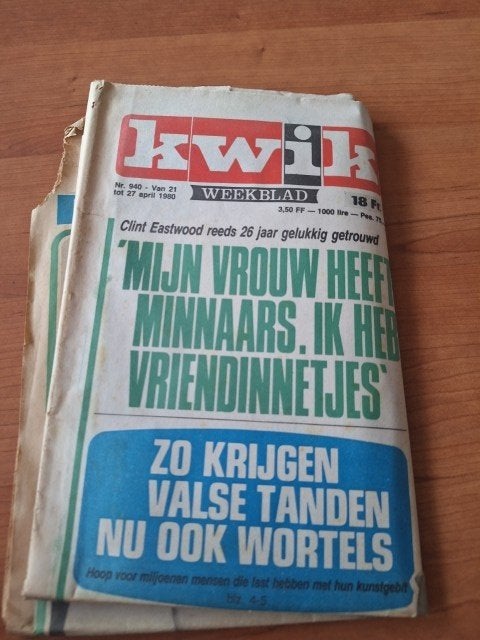 Kwik 1980 Roger Moore Dolly Dots Kennedy Kayak Orchids, Boeken, Ophalen of Verzenden, Gelezen, Krant