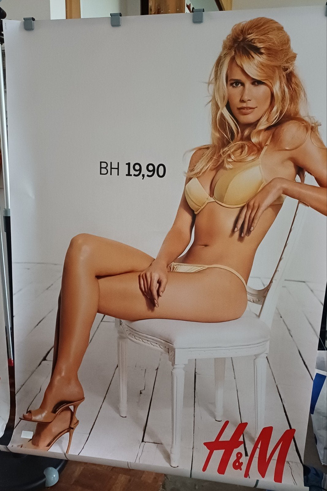 Vintage Claudia Schiffer for H&M Abri poster 90', Ophalen of Verzenden