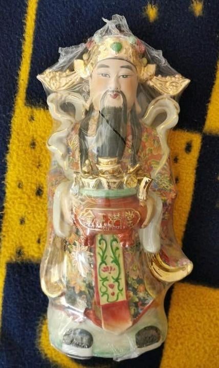 Grote Chinese Porseleinen God Lu - Welvaart & Succes - 37 cm, Antiek en Kunst, Handgemaakt, Ophalen of Verzenden, 20 - 50 cm, Steen of Keramiek