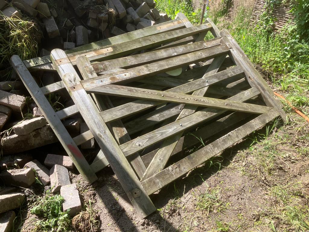 Houten tuinpoortje, Tuin en Terras, Tuinhekken en Hekwerk, Ophalen, Met poort, Gebruikt, Tuinhek