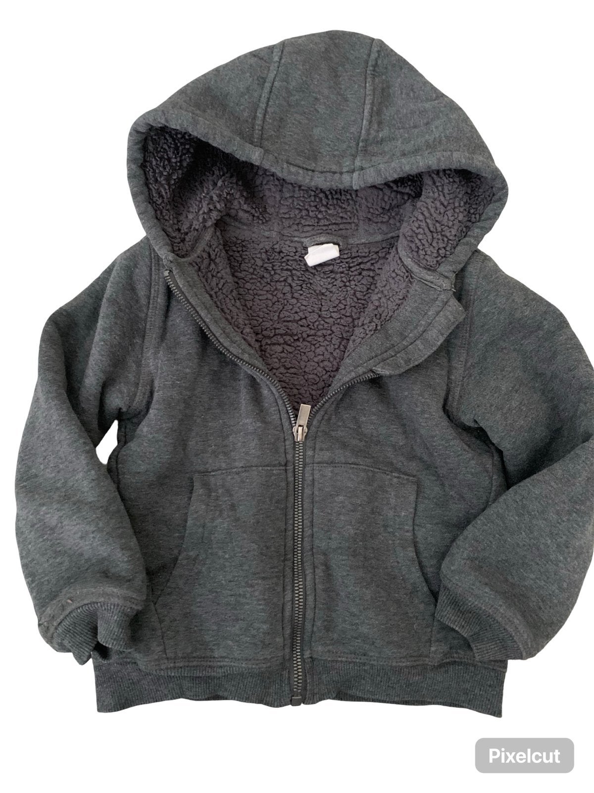 Warme kinderjas - maat 110, donkergrijs., Kinderen en Baby's, Kinderkleding | Maat 110, Ophalen, Zo goed als nieuw, Jas