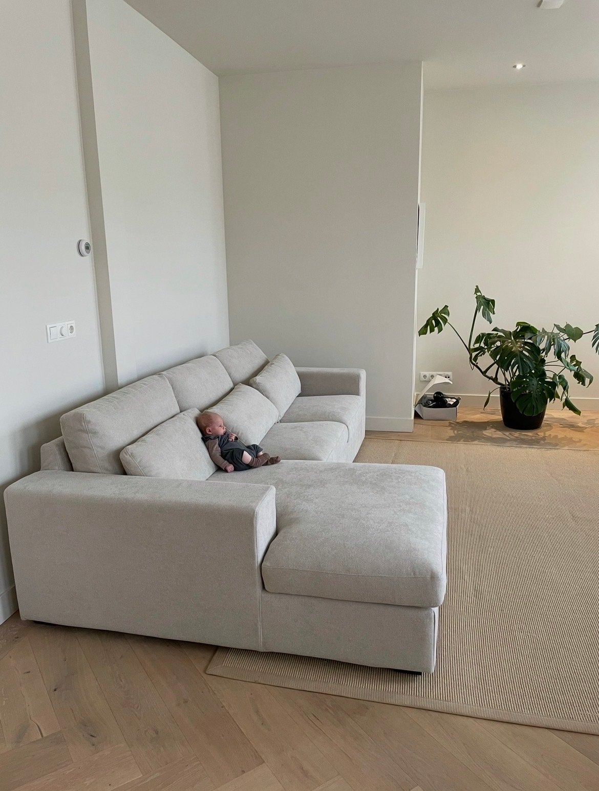 Loungebank Amsterdam Decor - groot creme beige, Ophalen, 250 tot 300 cm, Gebruikt, Vierpersoons of meer