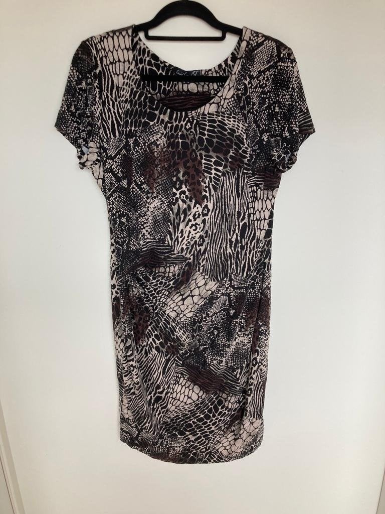 Smashed Lemon a-lijn jurk mouwloos bruin zwart 42 satijn, Kleding | Dames, Jurken, Active Cheetah BV, Weesperstraat 124B 1112AP Diemen