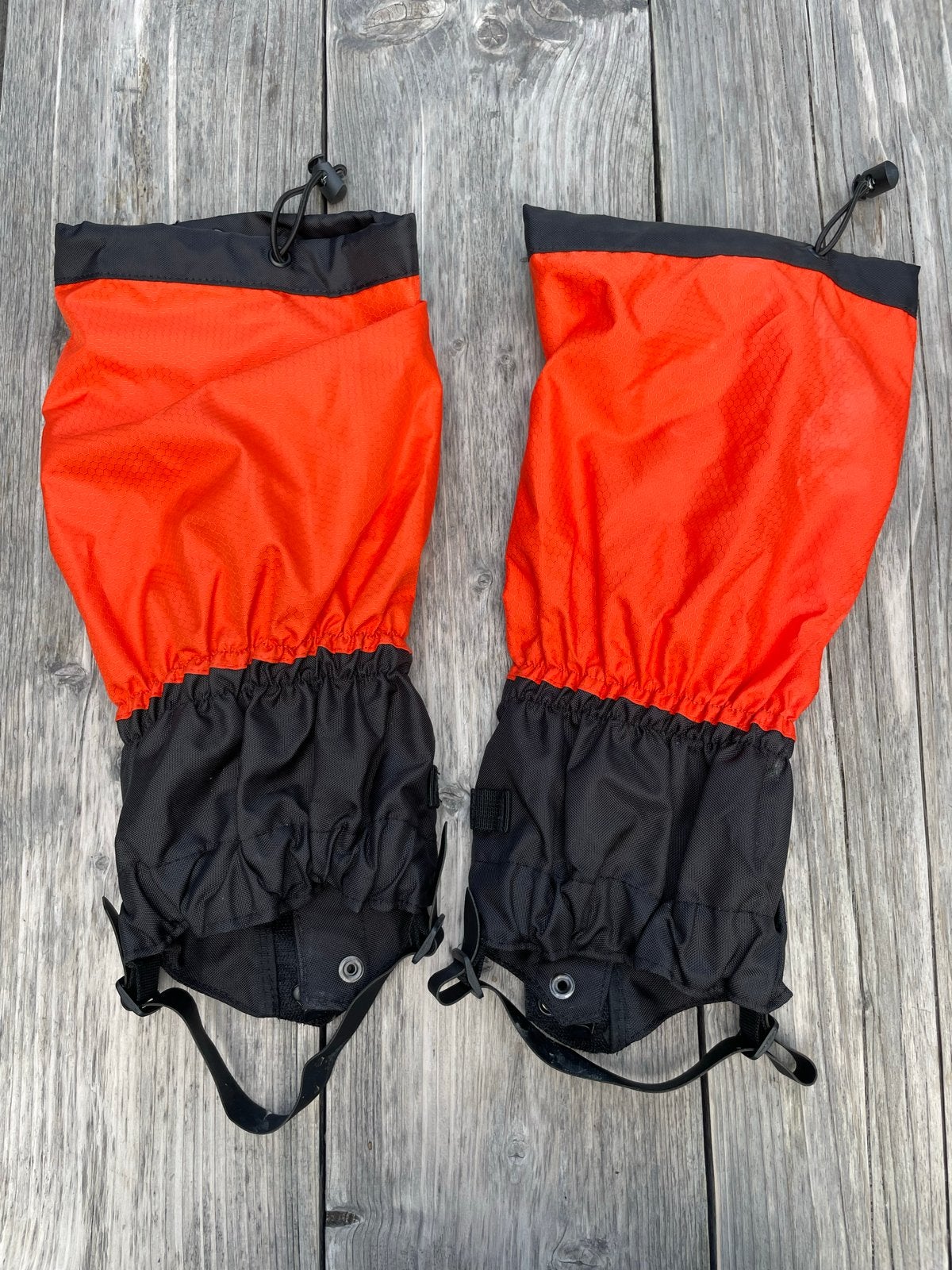 Oranje en zwarte beenkappen voor wandelen/outdoor, Ophalen of Verzenden, Zo goed als nieuw, Overige typen