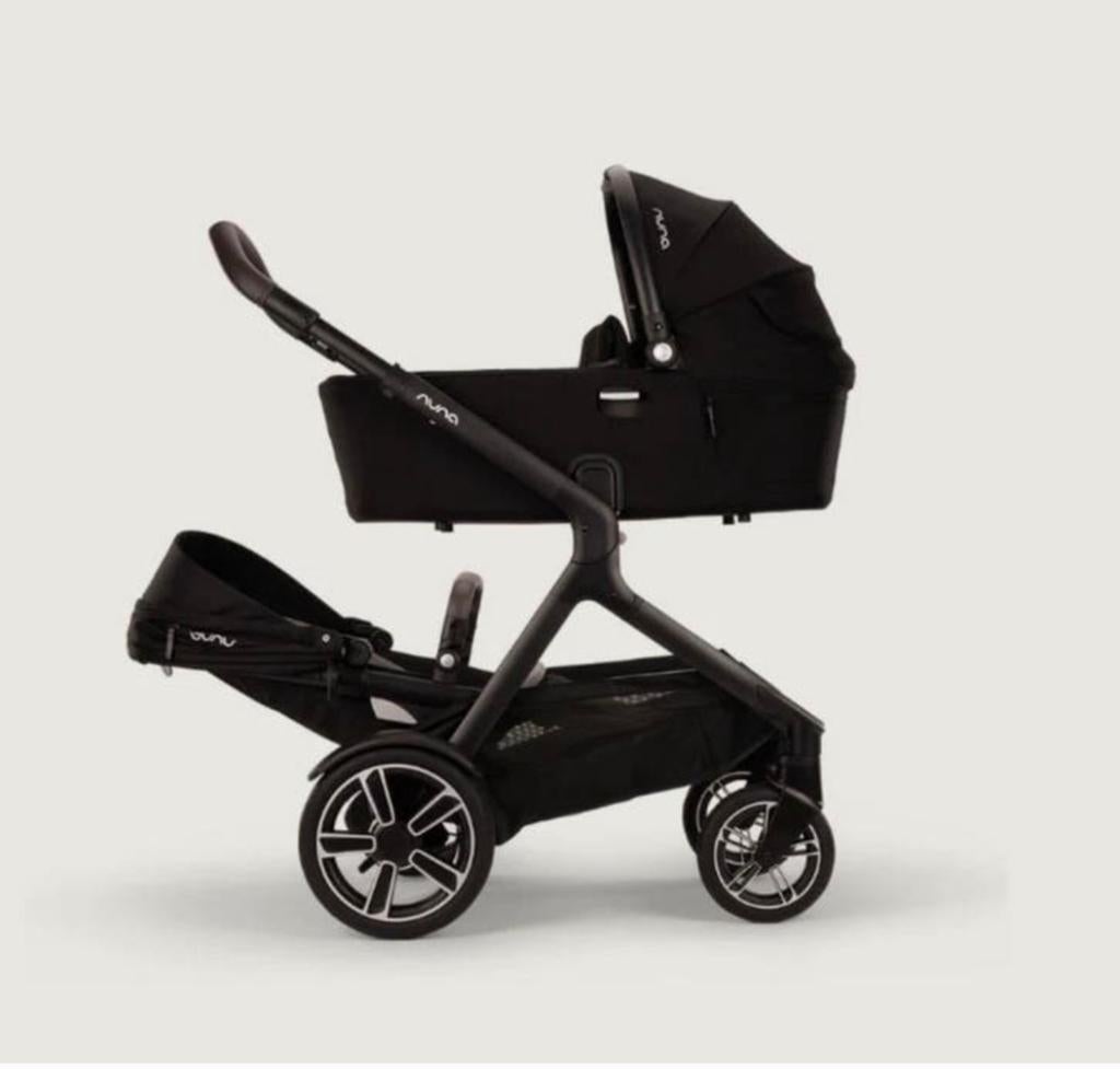 Nuna Demi Grow compleet Caviar - voor 2 kids te gebruiken, Kinderen en Baby's, Kinderwagens en Combinaties, Zo goed als nieuw