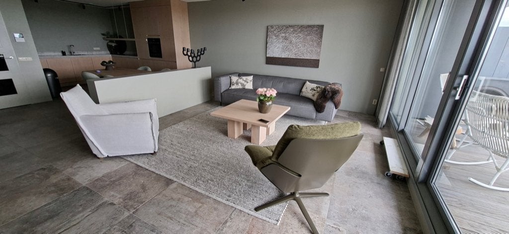 Massief eiken salontafel 100x100 cm, Ophalen, 50 tot 100 cm, 50 tot 100 cm, Zo goed als nieuw