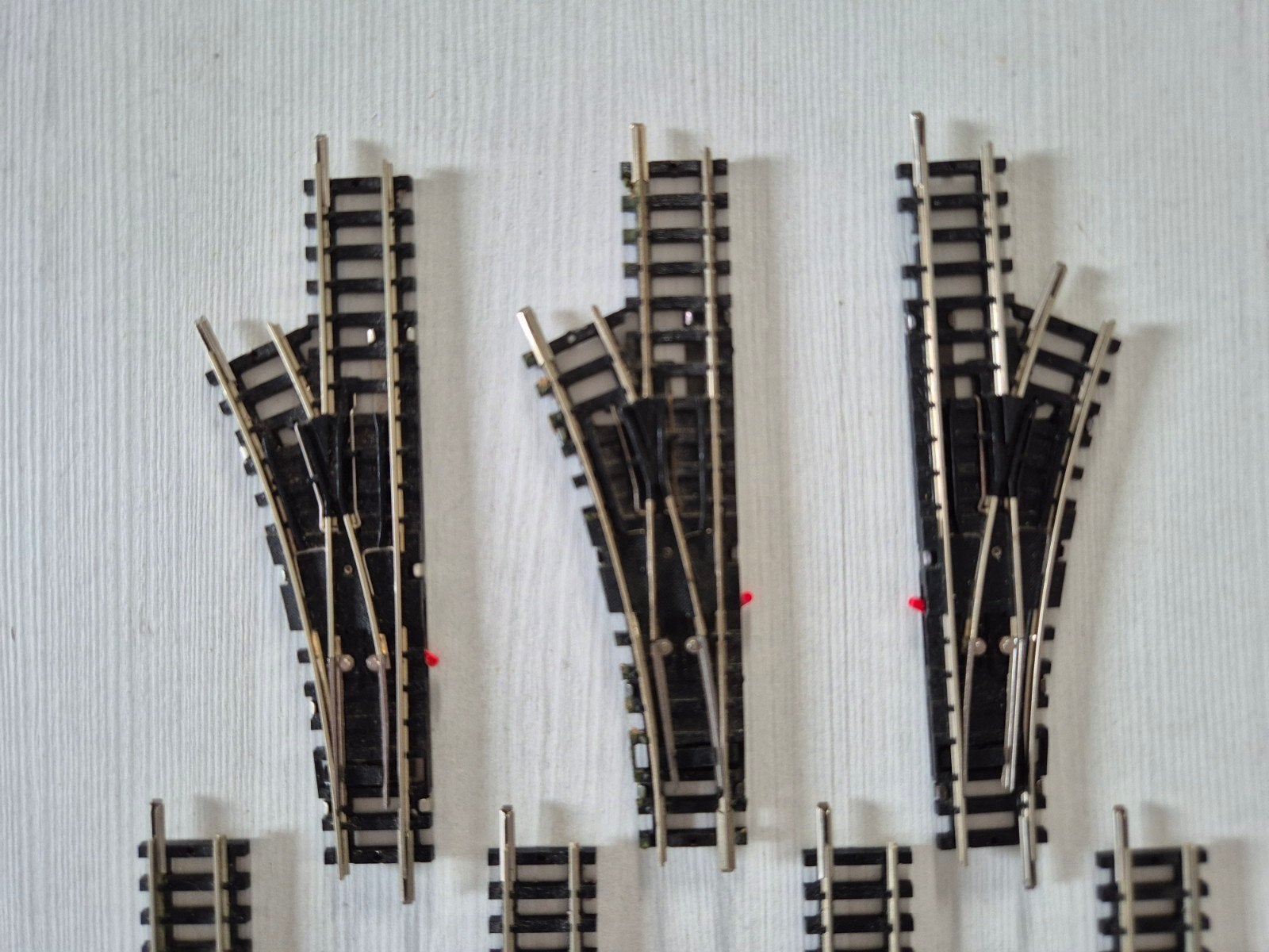 7 Minitrix wissels 4961/4963, Gebruikt, Gelijkstroom, Trix, Rails