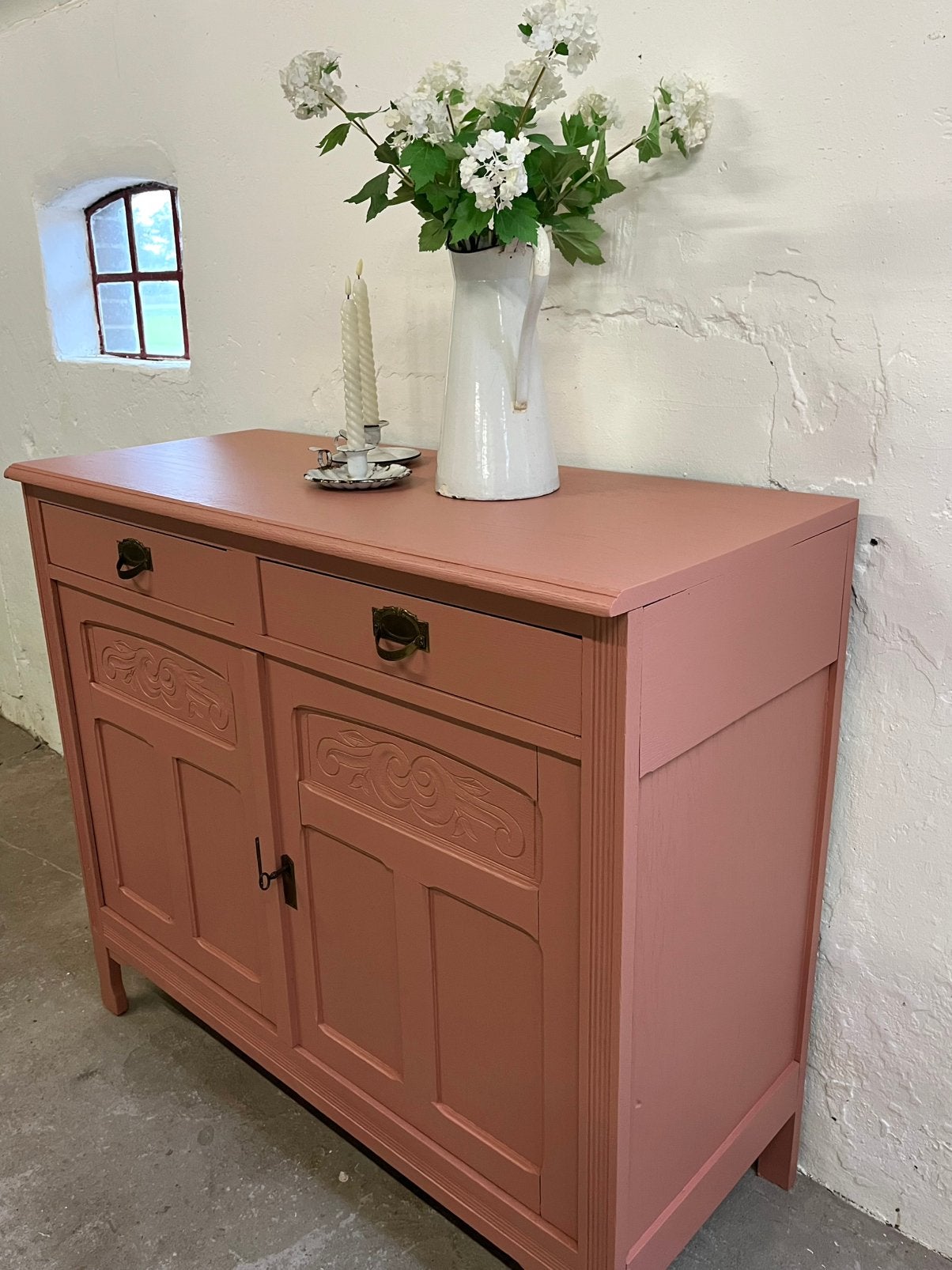 Vintage eiken kastje, dressoir, commode, meidenkast, Ophalen, Gebruikt, 100 tot 150 cm, Vintage, brocante, landelijk, cottage