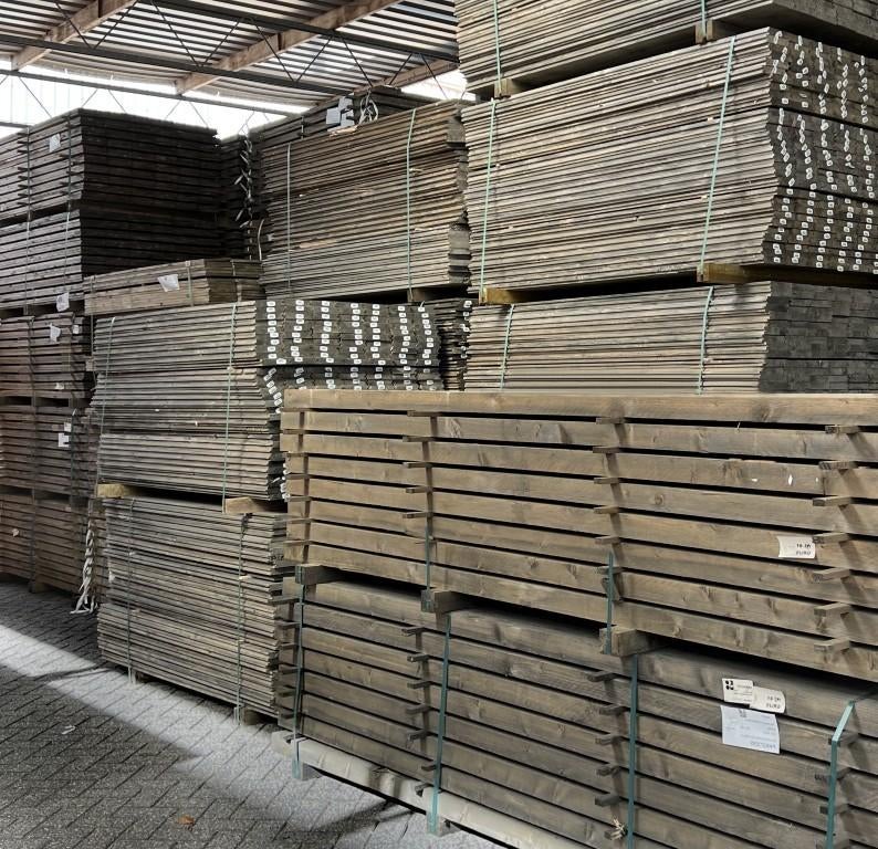 Tuinhout | old grey | regel | blokhutprofiel | vuren | paal, Tuin en Terras, Palen, Balken en Planken, Ophalen, Nieuw, 180 tot 250 cm