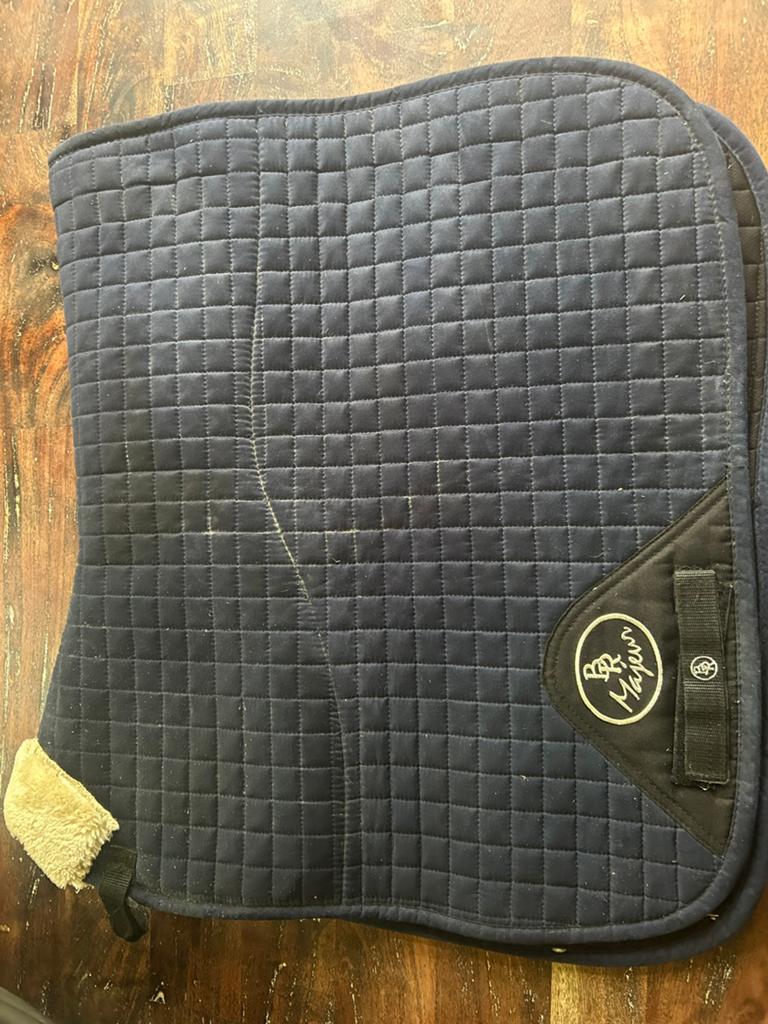 Br major full dekje met bont op rug donkerblauw, Ophalen of Verzenden, Gebruikt