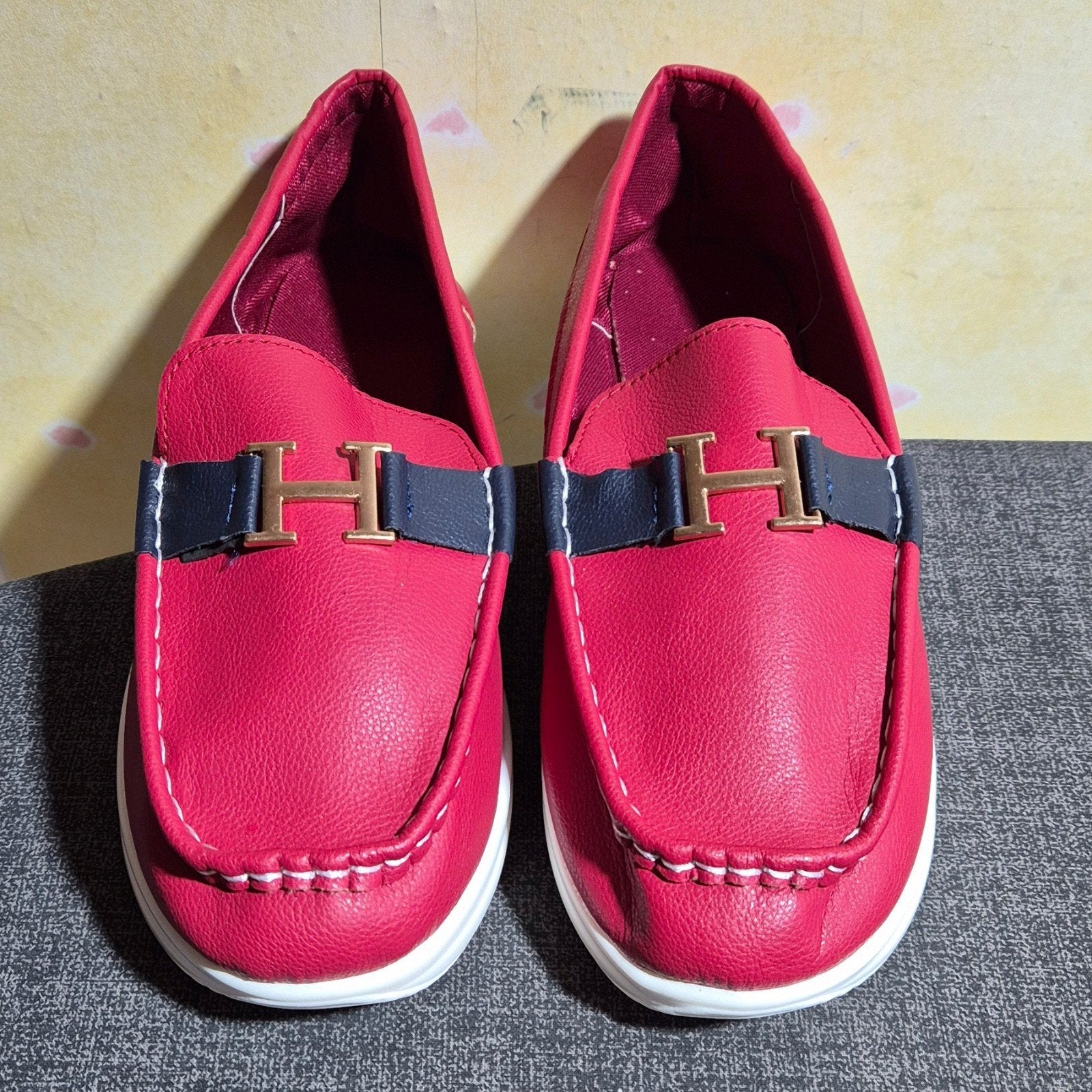 Nieuwe rode loafers maat 37.5. Binnenzool 24 cm, Loafers, Overige kleuren, Nieuw, Ophalen of Verzenden