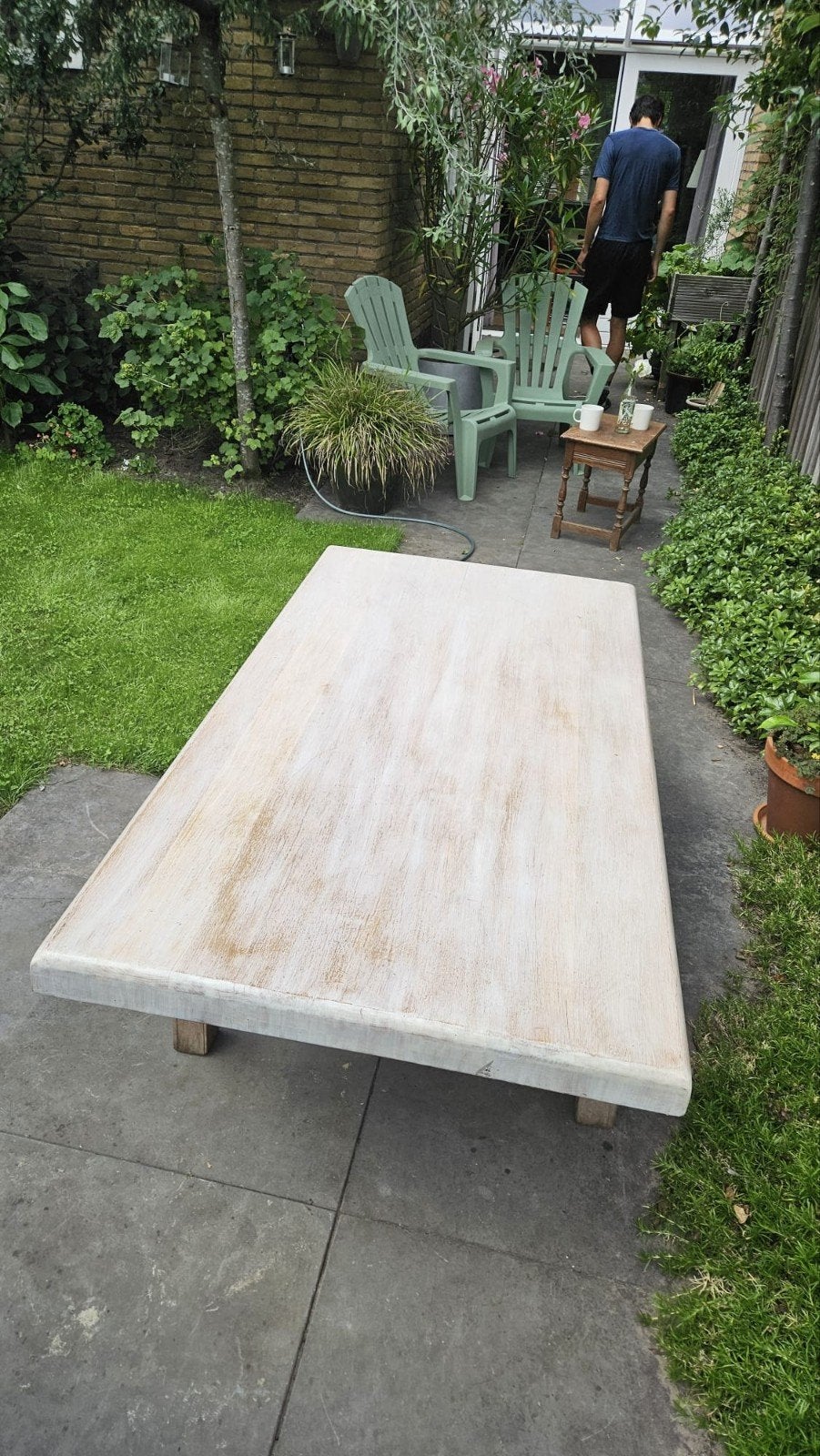 Dik, massief houten tafelblad, 155 x 80 x 6.5 cm groot, Huis en Inrichting, Tafelonderdelen, Ophalen, 50 tot 100 cm, Rechthoekig