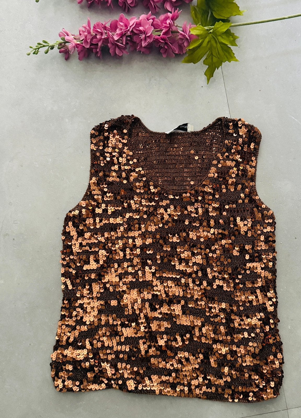 Glitter top, Kleding | Dames, Maat 38/40 (M), Ophalen of Verzenden, Zo goed als nieuw, Zonder mouw