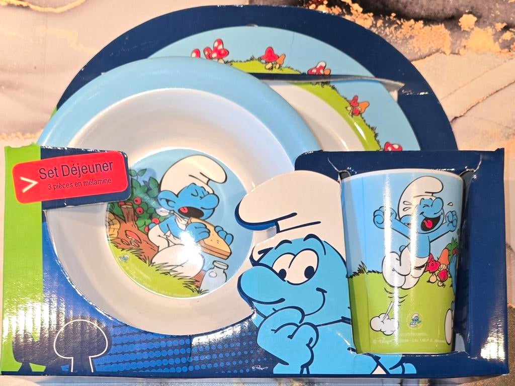 Smurfen Lunchset voor kinderen 3 delig, Verzamelen, Ophalen of Verzenden, Nieuw, Verschillende Smurfen, Gebruiksvoorwerp