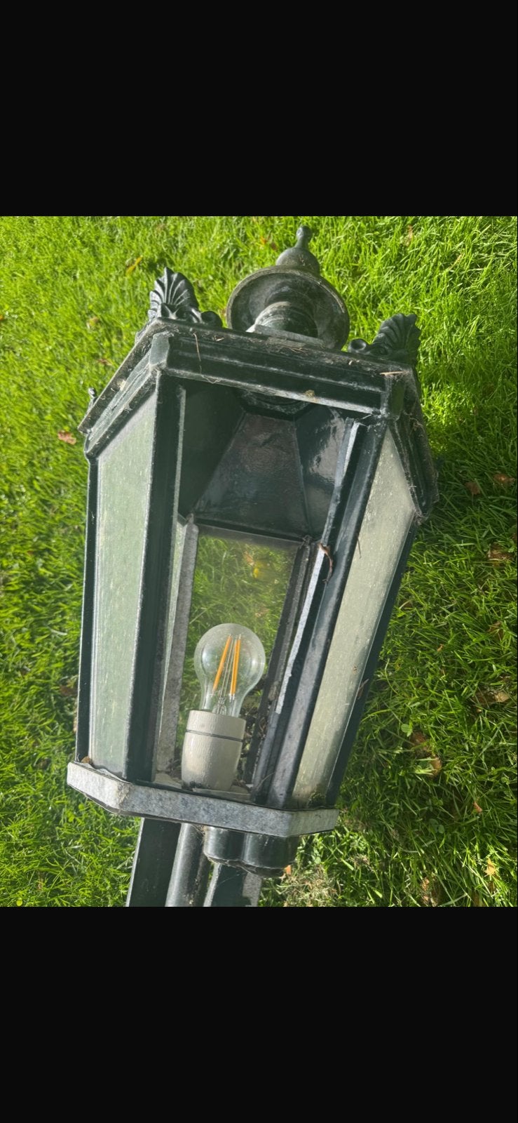Klassieke buitenlamp -lantaarnpaal gietijzer, Gebruikt, Minder dan 50 watt, Staande lamp, Ophalen of Verzenden
