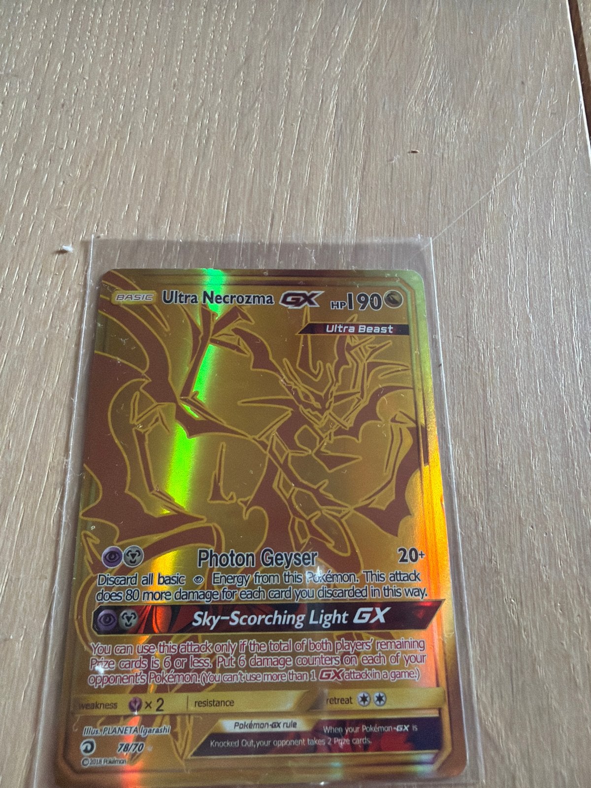 Pokémon Kaart: Ultra Necrozma GX (Foil, 78/70), Ophalen, Zo goed als nieuw, Losse kaart, Foil