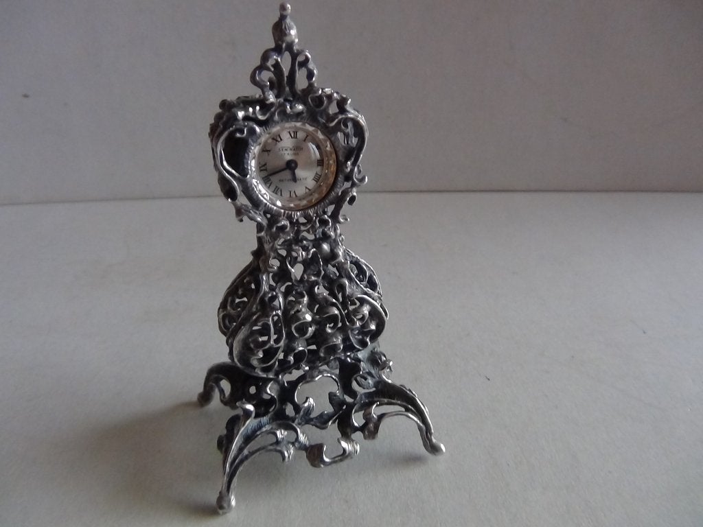 Miniatuur zilver FD3 staand klokje zilveren miniaturen, Verzenden, Zilver