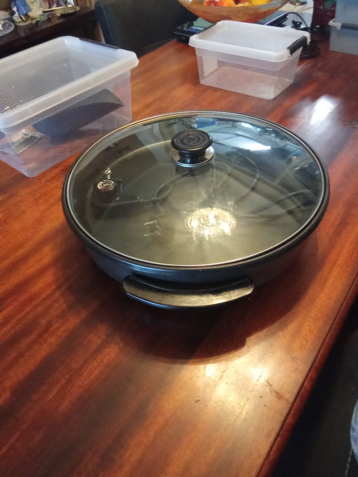 Elektrische hapjespan / pizza pan met deksel, Witgoed en Apparatuur, Overige Witgoed en Apparatuur, Ophalen of Verzenden
