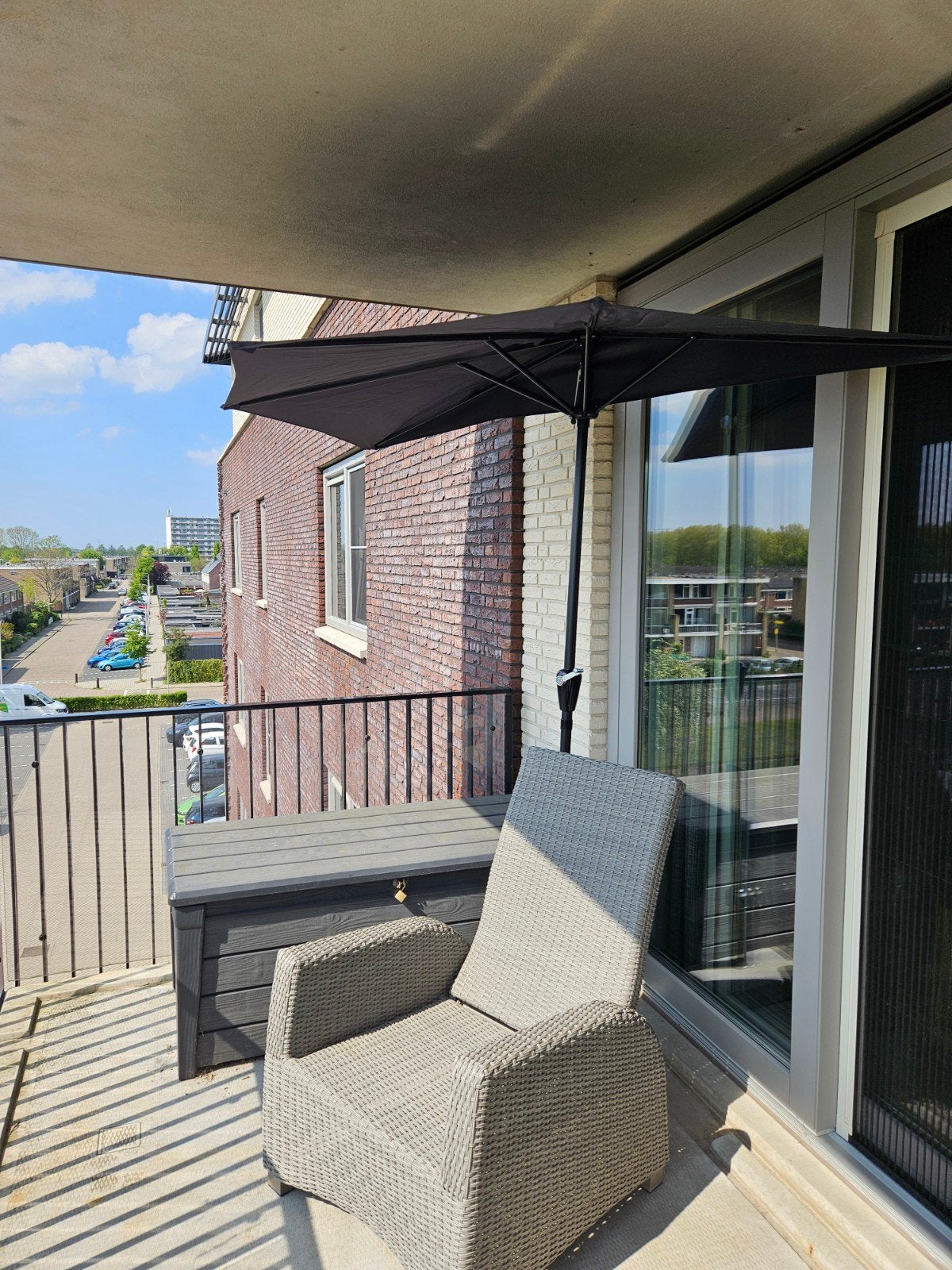 Halve parasol, Tuin en Terras, Parasols, Ophalen of Verzenden, 1 tot 2 meter