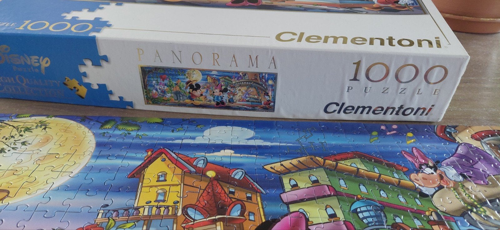 Clementoni Disney Panorama puzzel 1.000 stukjes, Ophalen of Verzenden, Mickey Mouse, Gebruikt, Overige typen