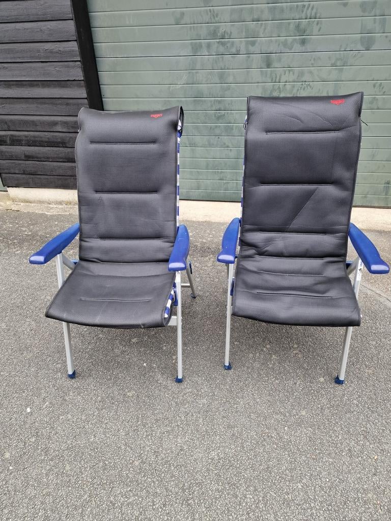 2 Crespo campingstoelen - comfortabel en verstelbaar, Ophalen, Gebruikt, Campingstoel