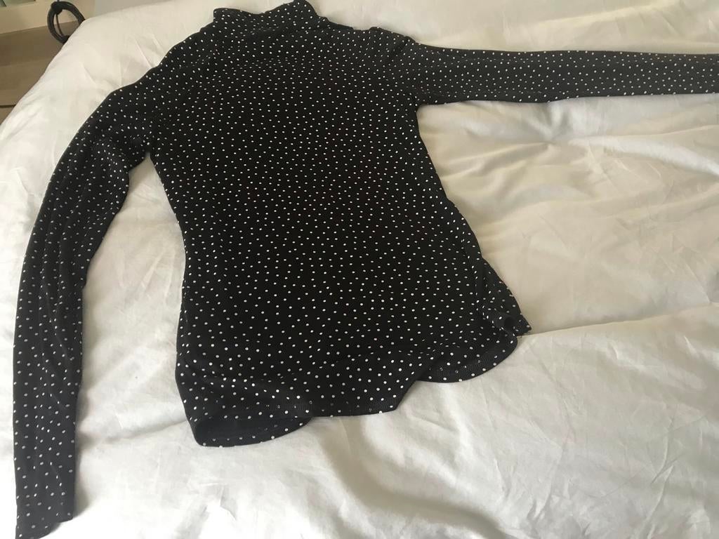 NA-KD Bloes en Zwarte Coltrui met Stippen voor Dames, Kleding | Dames, Ophalen of Verzenden, Zo goed als nieuw
