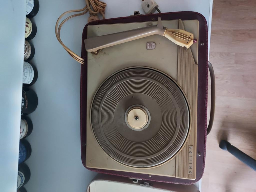 Vintage Philips Platenspeler - Draagbaar Model, Ophalen, Gebruikt, Platenspeler, Philips