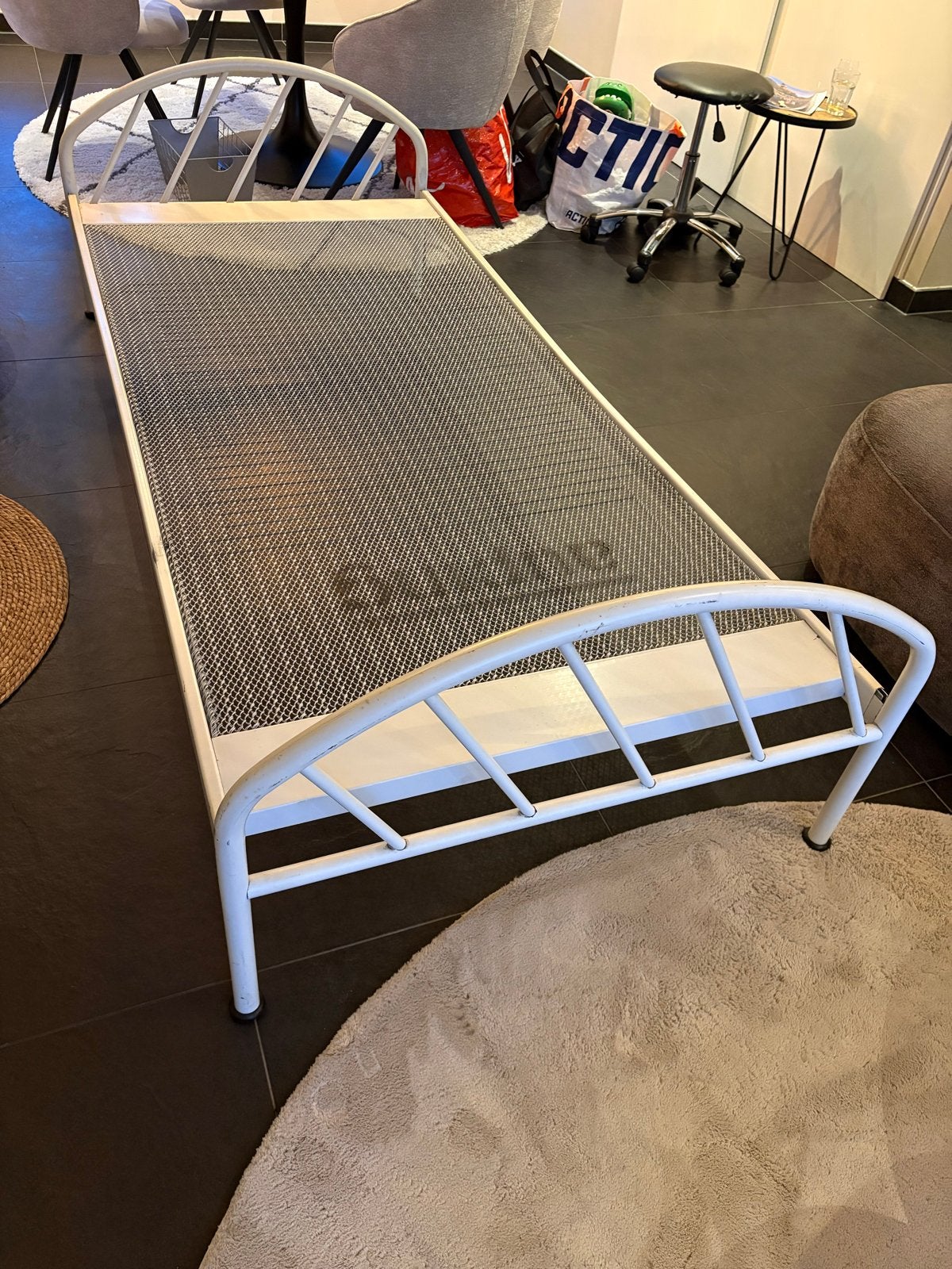 Gratis Eenpersoonsbed Auping, wit metaal,, Ophalen, 90 cm, Eenpersoons, Wit