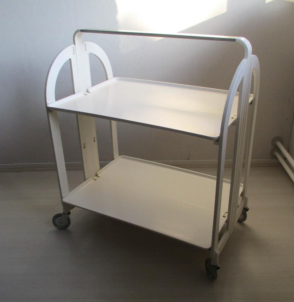 Vintage 70’s trolley/serveerwagen van Guzzini, Ophalen, Gebruikt, Kunststof, Modern