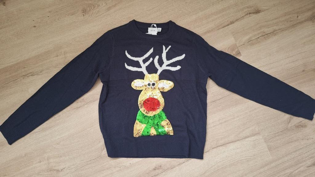 Trui met rendier - kersttrui Vila maat S NIEUW, Blauw, Vila, Nieuw, Ophalen of Verzenden