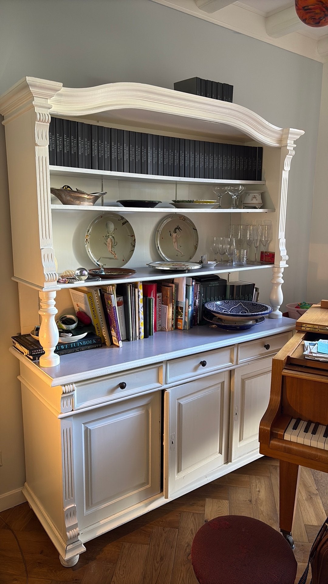 Prachtige antieke eiken buffetkast, Huis en Inrichting, Kasten | Buffetkasten, Ophalen, Zo goed als nieuw, 25 tot 50 cm, 200 cm of meer