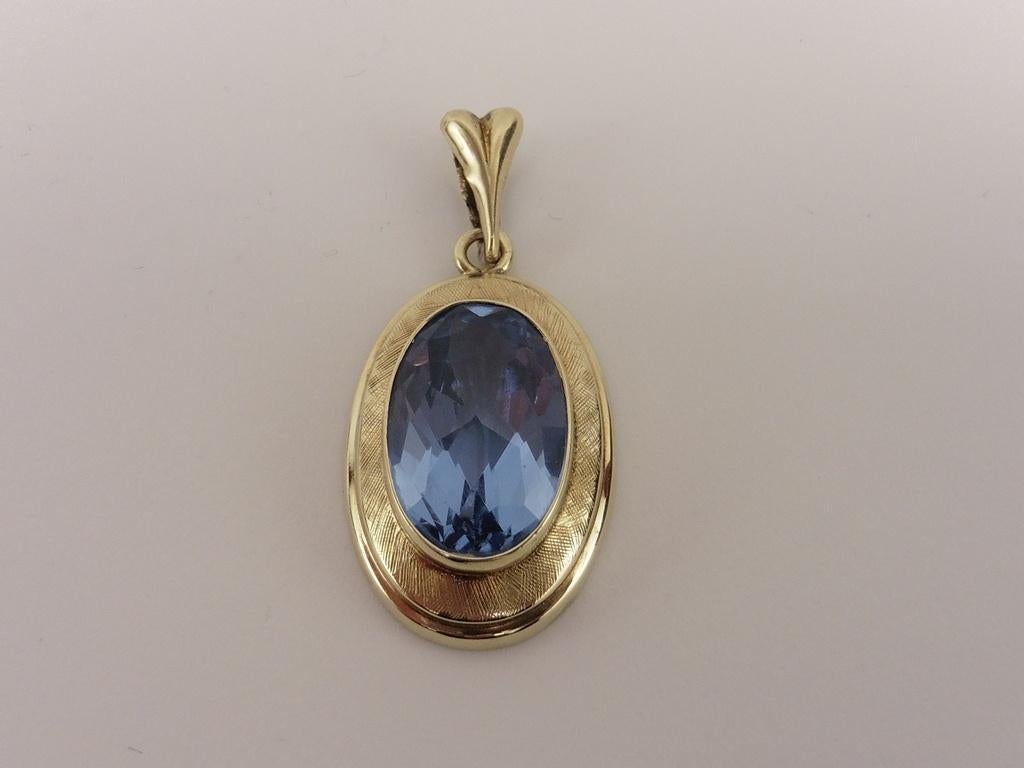 Gouden hanger met aquamarijn                             G13, Sieraden, Tassen en Uiterlijk, Gebruikt, Overige voorstellingen