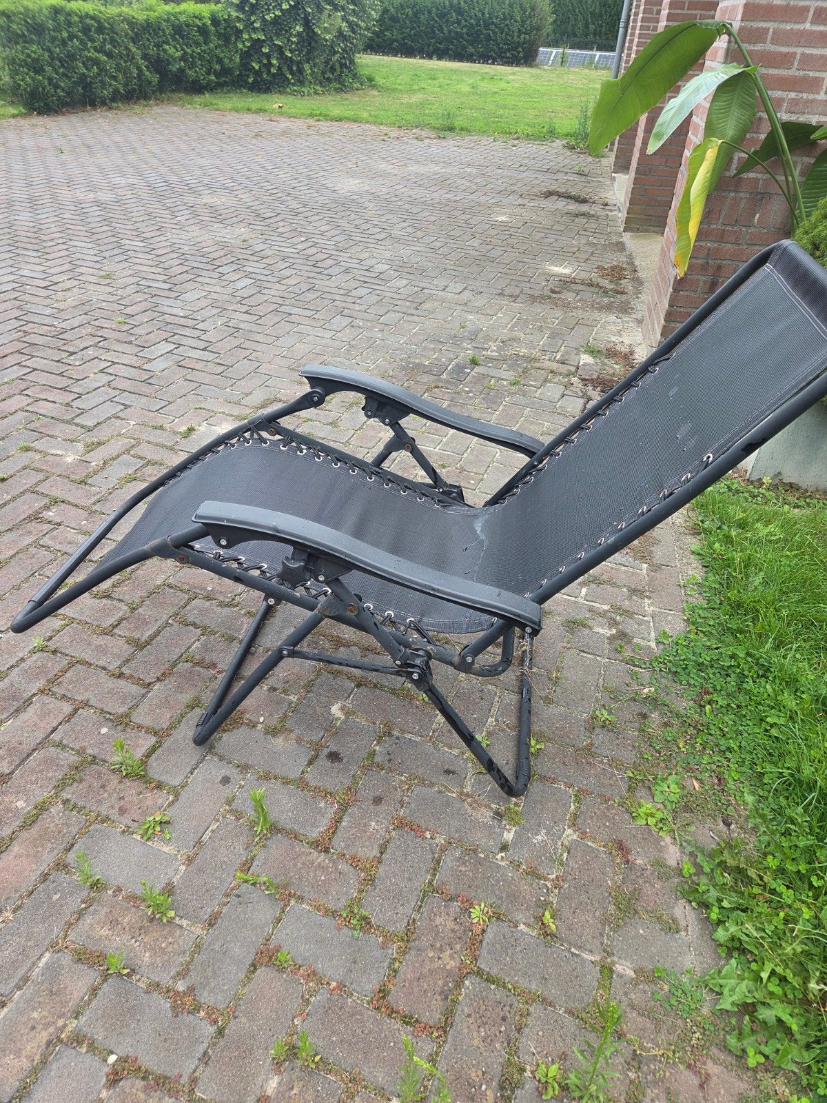 Verstelbare relaxstoel - Zwart, Ophalen, Gebruikt, Metaal, Verstelbaar