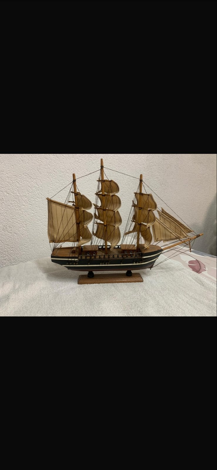 Decoratief houten zeilschip model hand gemaakt, Hobby en Vrije tijd, Modelbouw | Boten en Schepen, Ophalen, Zo goed als nieuw
