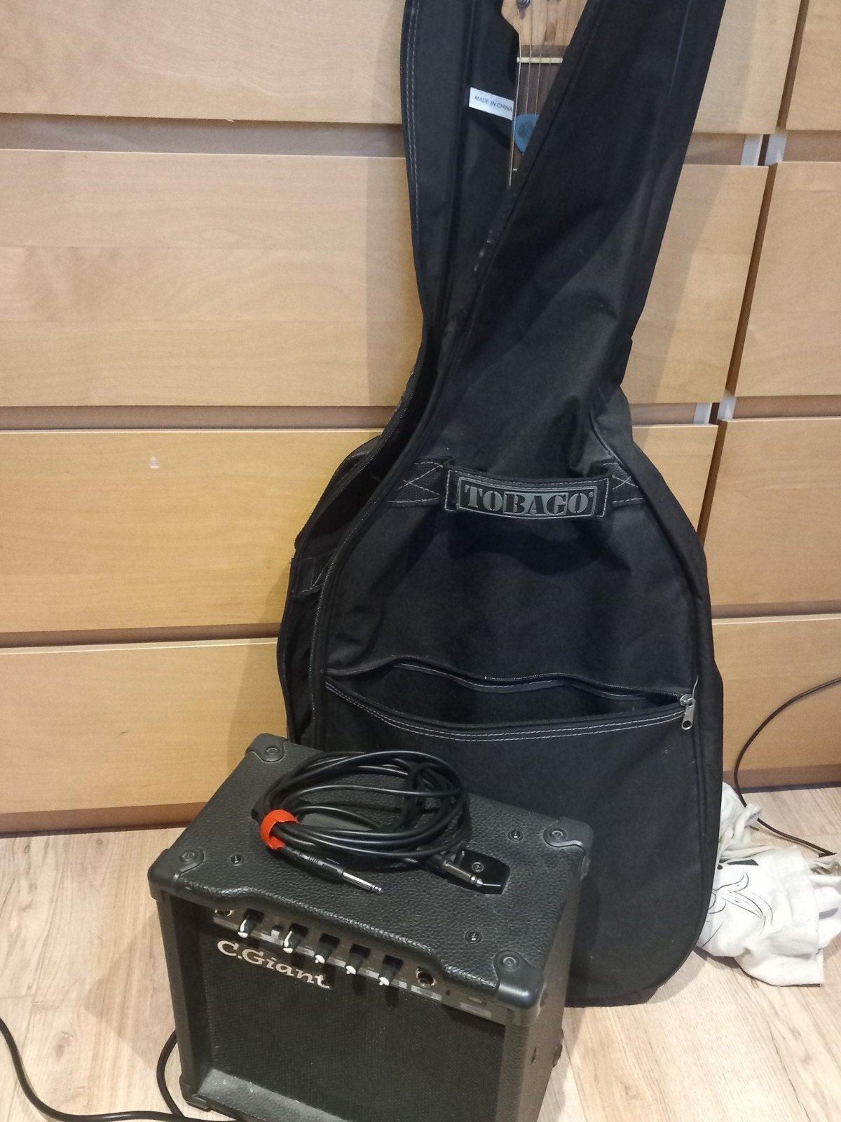 C.Giant elektrische gitaar met versterker en hoes, Ophalen