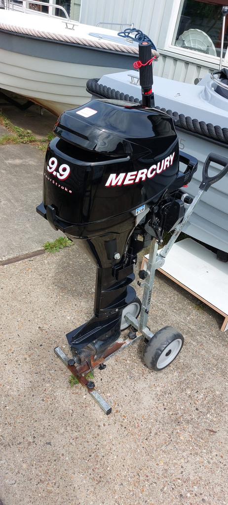 Mercury 9.9 pk 4 takt langstaart buitenboordmotor op knuppel, Ophalen, 5 tot 10 pk, Viertaktmotor, Zo goed als nieuw