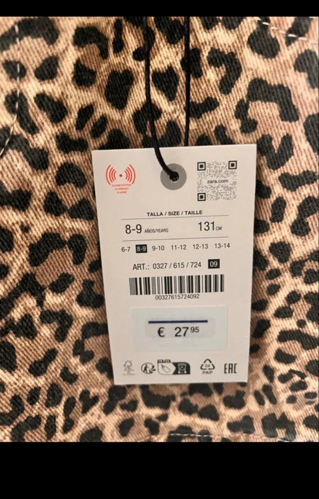 Nieuw Zara Tuinpak Panterprint - Maat 131 (8-9 jaar), Ophalen of Verzenden, Nieuw, Meisje