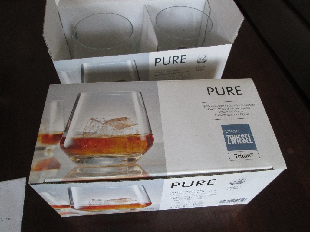 4 Whisky glazen Nieuw in doos Schott Zwiesel Titan Hg 10 cm, Glas of Glazen, Nieuw, Ophalen of Verzenden, Glas