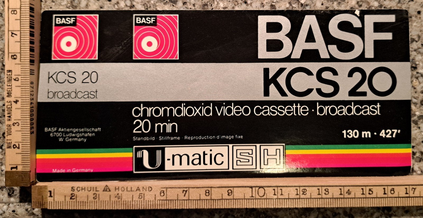vintage sticker in de vorm van een videoband BASF KCS20, Ophalen of Verzenden, Zo goed als nieuw, Merk