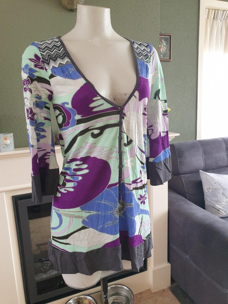 10 Feet kleurrijk vest cardigan mt XS 34, 10 Feet, Zo goed als nieuw, Maat 34 (XS) of kleiner, Meerkleurig