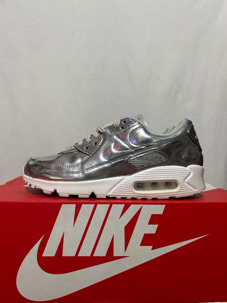 ALS NIEUW! Maat 42 - Nike Air Max 90 Liquid Metal Silver, Overige kleuren, Verzenden, Nike, Nike
