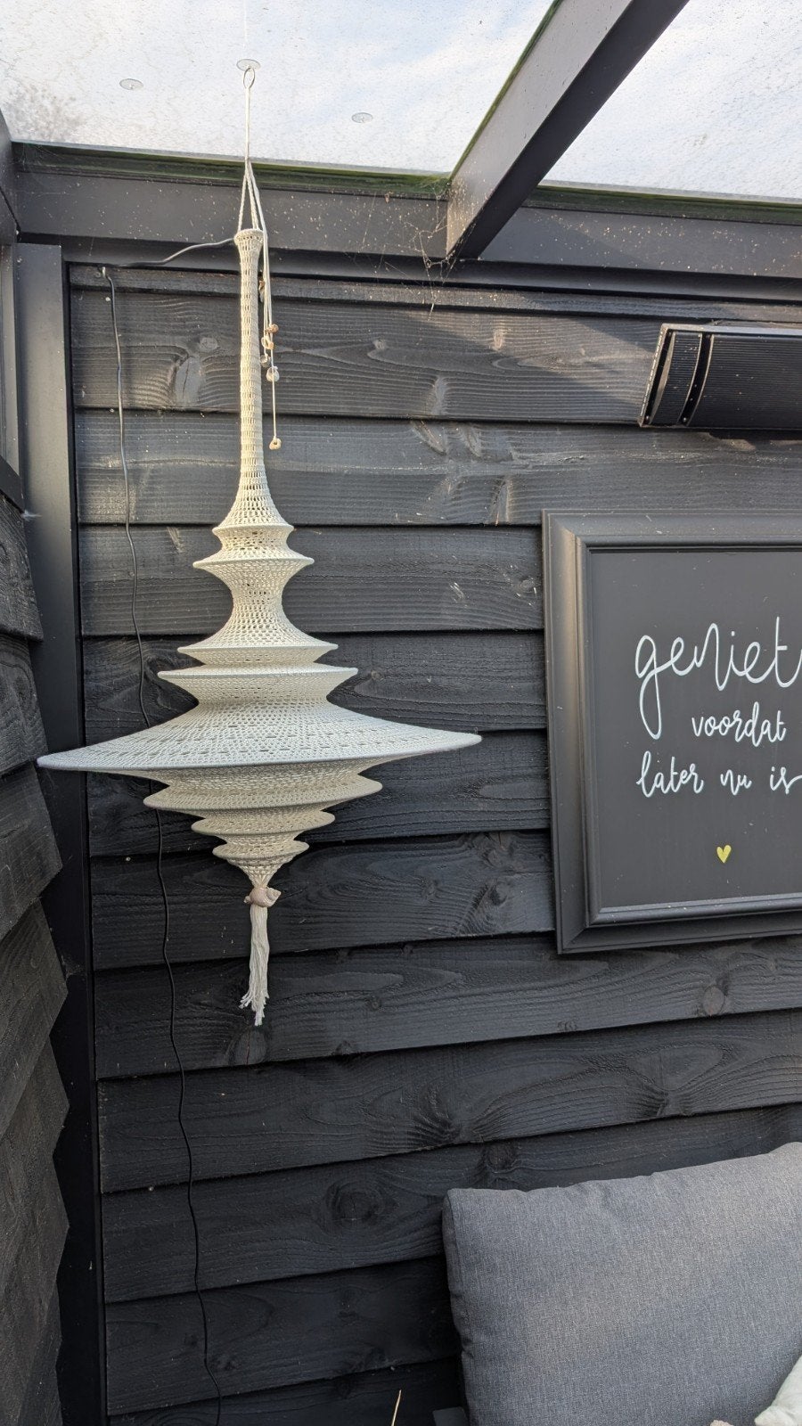 Mooie gehaakte lamp in Ibiza stijl voor binnen en buiten, Ophalen of Verzenden