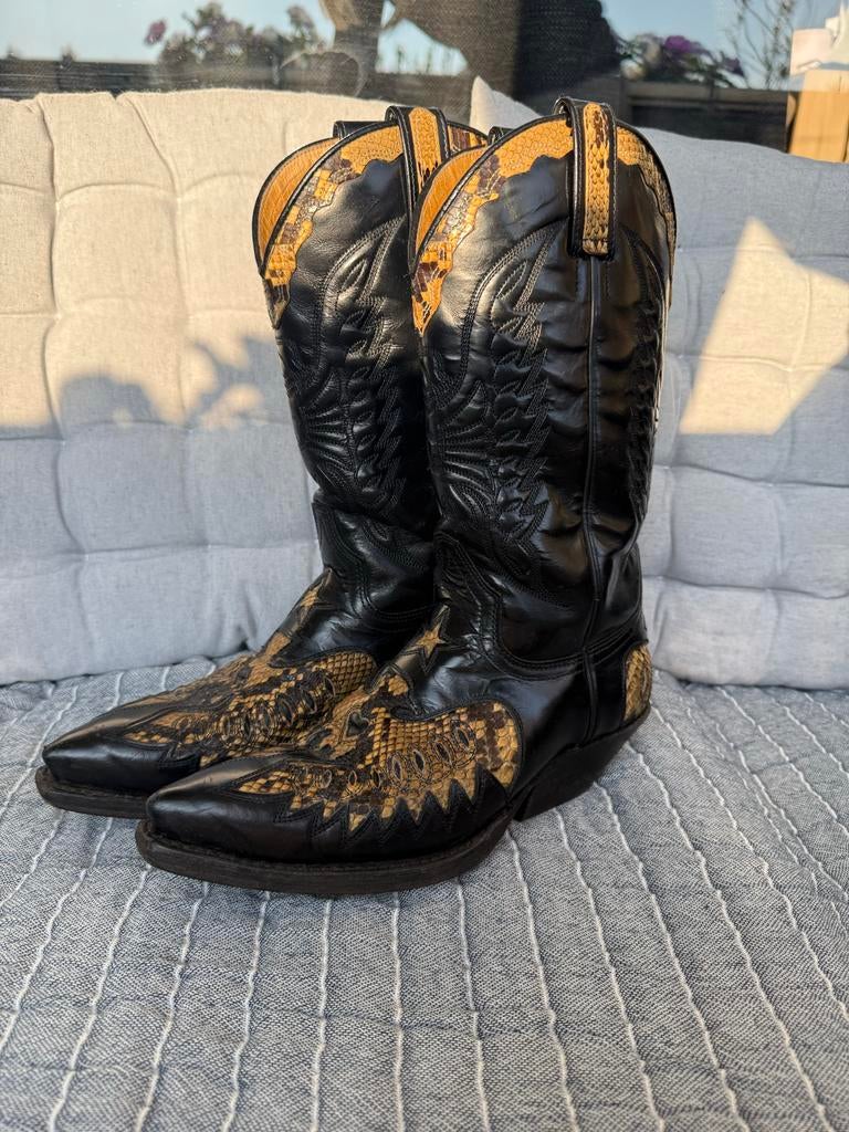 Sendra cowboylaarzen met phytonprint - Maat 37, Kleding | Dames, Schoenen, Ophalen of Verzenden, Gedragen, Zwart, Hoge laarzen