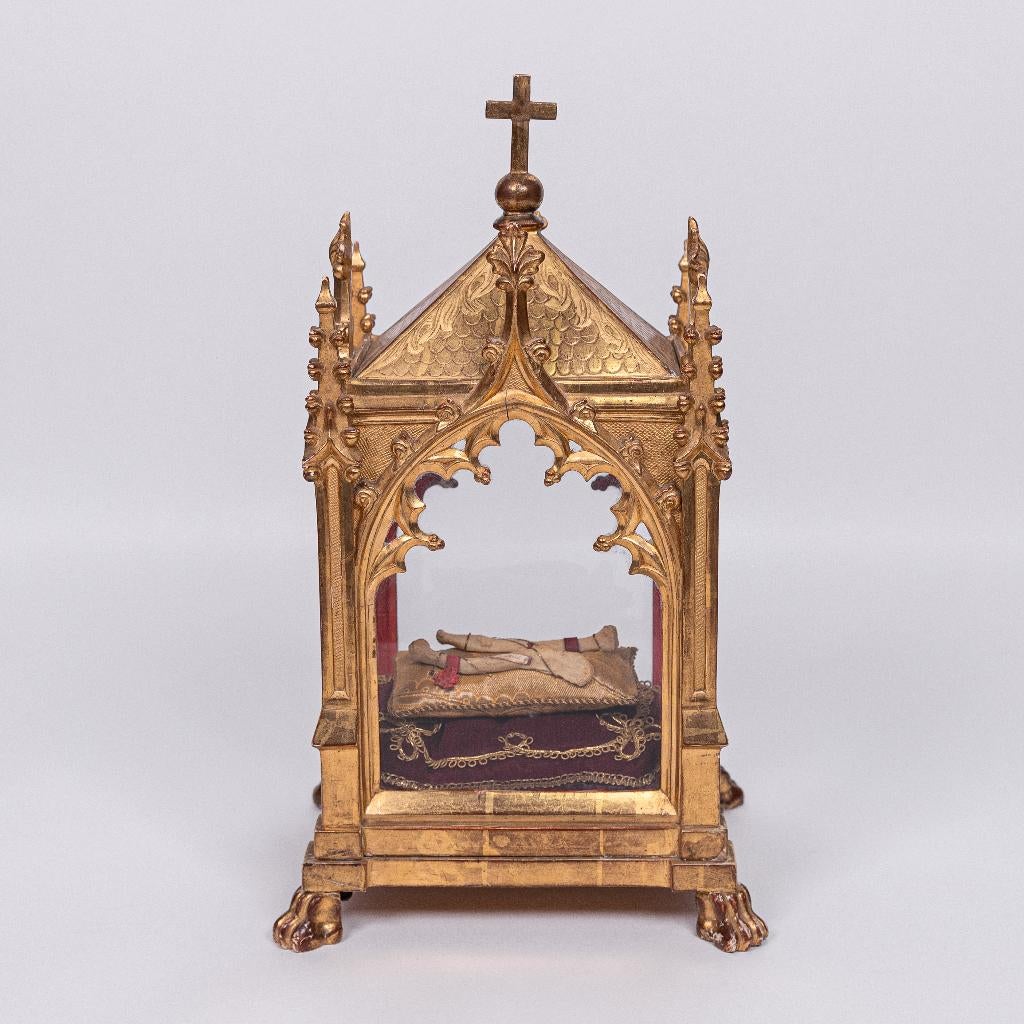 Reliek kerkje, neogotiek, 19e-eeuw, Antiek en Kunst, Antiek | Religie, Ophalen of Verzenden