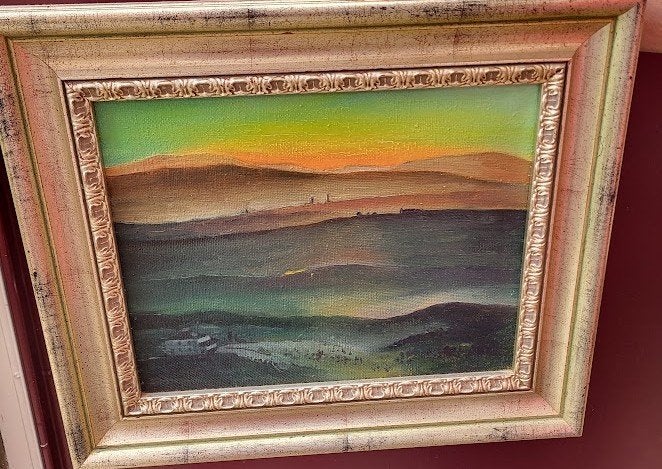 Schilderij, landschap, Antiek en Kunst, Ophalen, Klassiek, Bijzondere lijst, Landschap