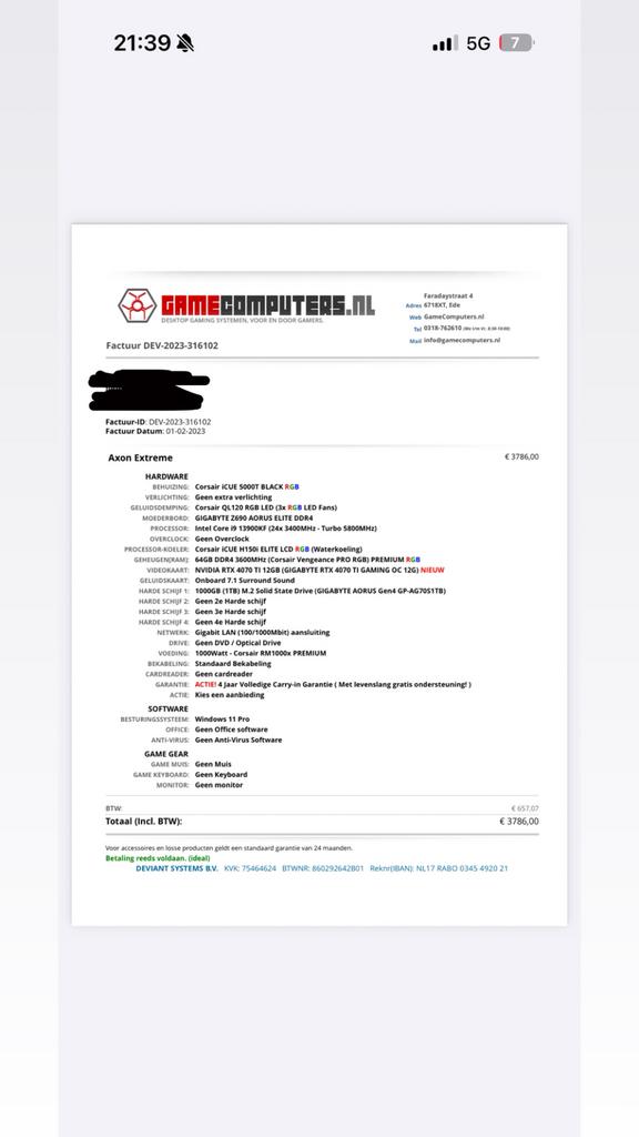 Gaming PC, 1 speler, Ophalen of Verzenden, Zo goed als nieuw, Vanaf 3 jaar