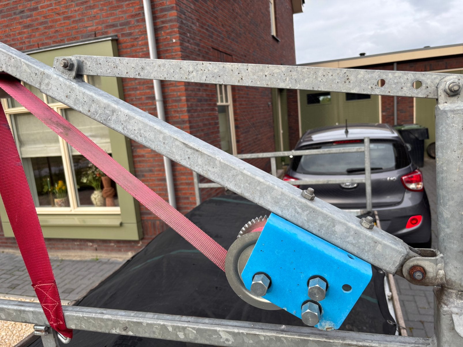 Lier kraan aanhangwagenkraan aanhanger koprek laadkraan, Ophalen, Zo goed als nieuw