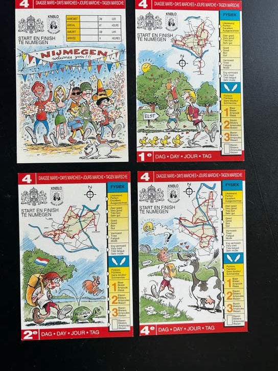 Verzameling van 24 4daagse Nijmegen ansichtkaarten PTT, Ophalen of Verzenden, 1980 tot heden, Ongelopen, Sport en Spel