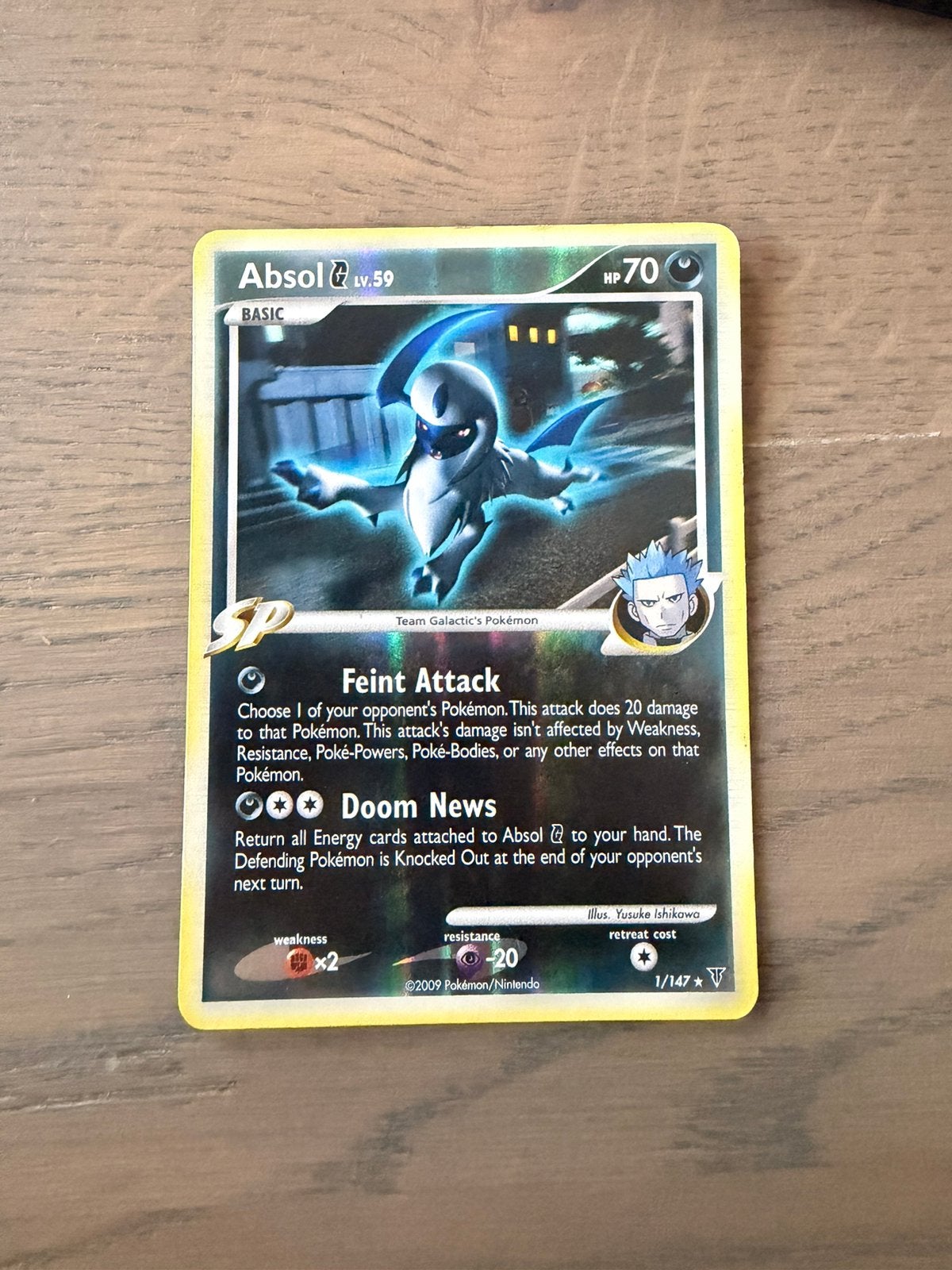 Holo Absol - 2009 - 70HP - 1/147, Ophalen of Verzenden, Zo goed als nieuw, Losse kaart